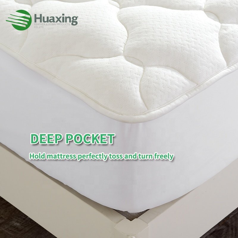 Bamboo Mattress cover Pad with Fitted Skirt Ultra Soft Fitted fiber padding Cooling Topper Bamboo Mattress pads