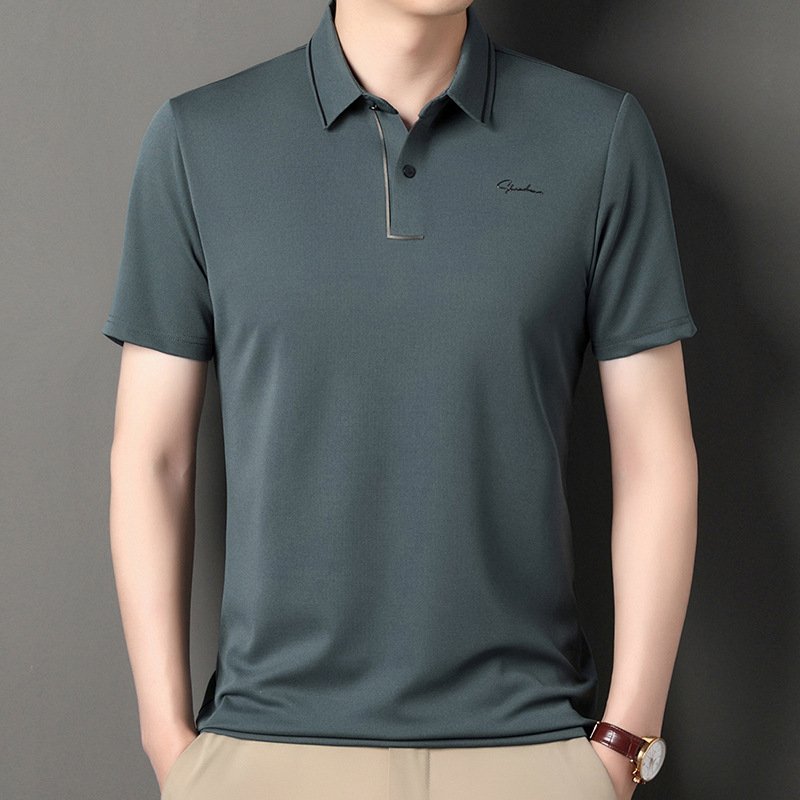 Men's Short Sleeve Quick Dry Casual Work T-Shirt Custom Logo Knitted Fabric for Golf Sport Business Everyday Use Polo Shirts