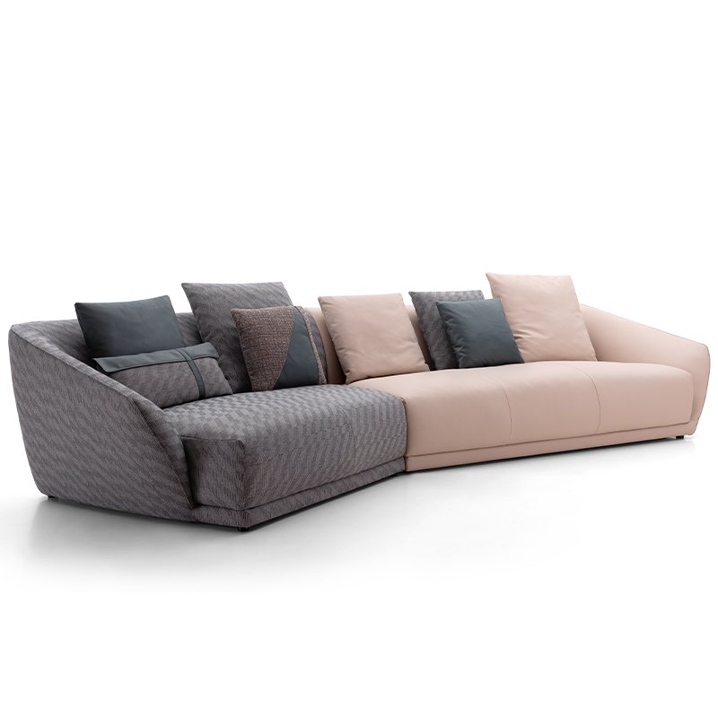 Modern Luxury Living Room Furniture Set Home Stainless Steel Frame Hotel Soft Seat Fabric Sofa