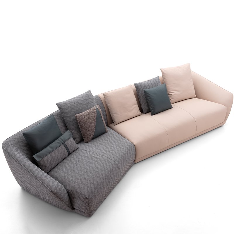 Modern Luxury Living Room Furniture Set Home Stainless Steel Frame Hotel Soft Seat Fabric Sofa