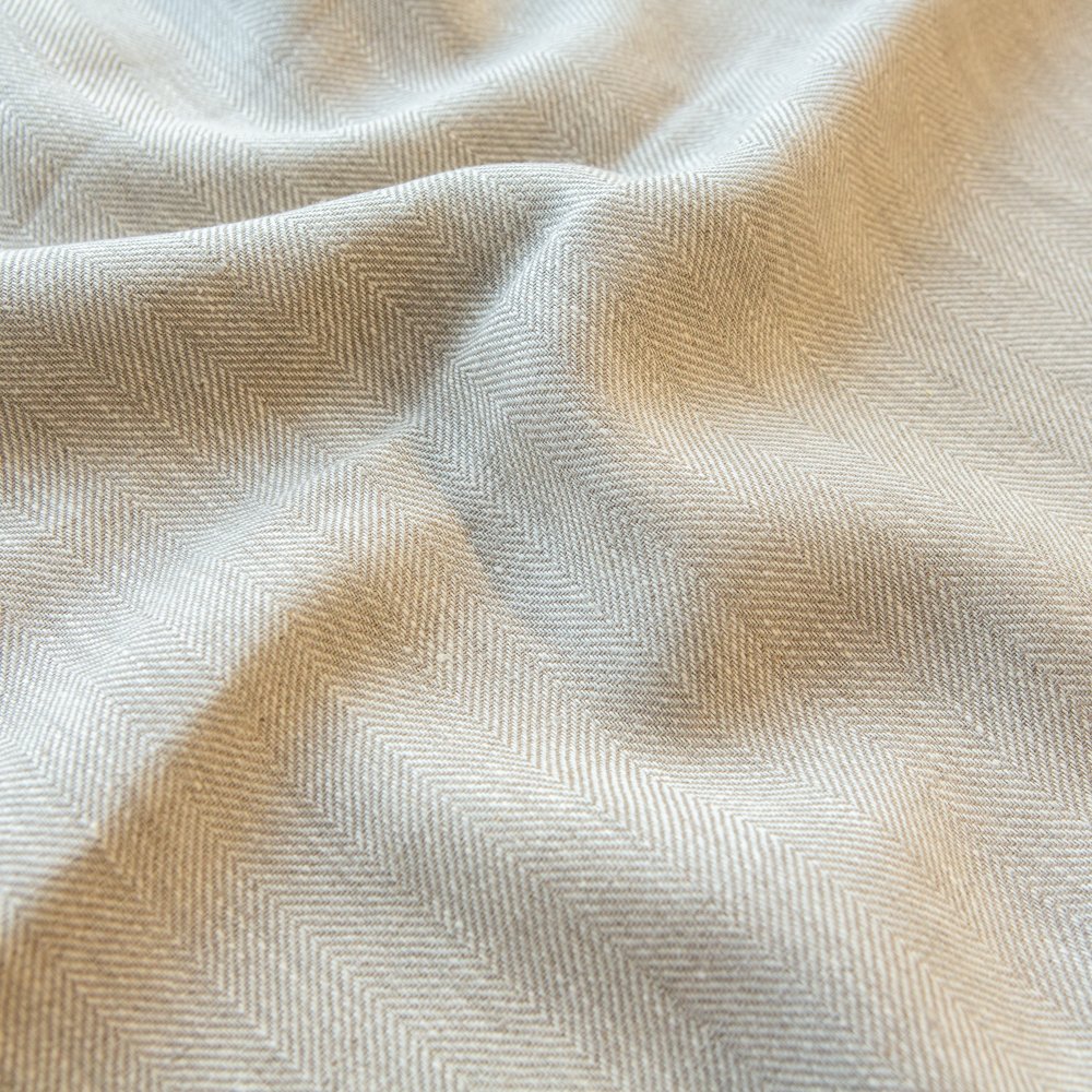 100% Linen Woven Twill Weave Herringbone Fabric Roll 300 GSM Natural Softened Breathable Cloth for Shirts Wholesale for Home Use