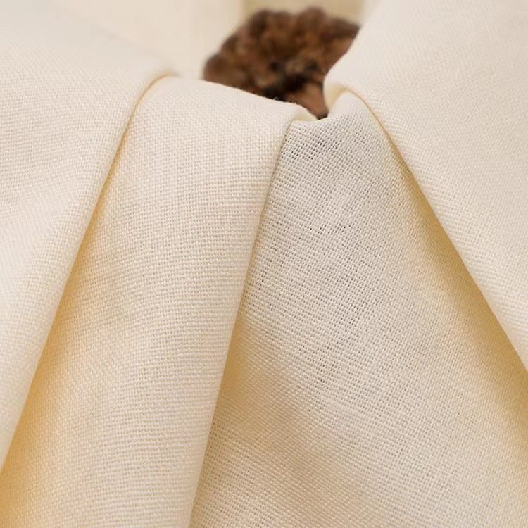Plain color breathable stone washed woven organic viscose linen fabric wholesale for clothing