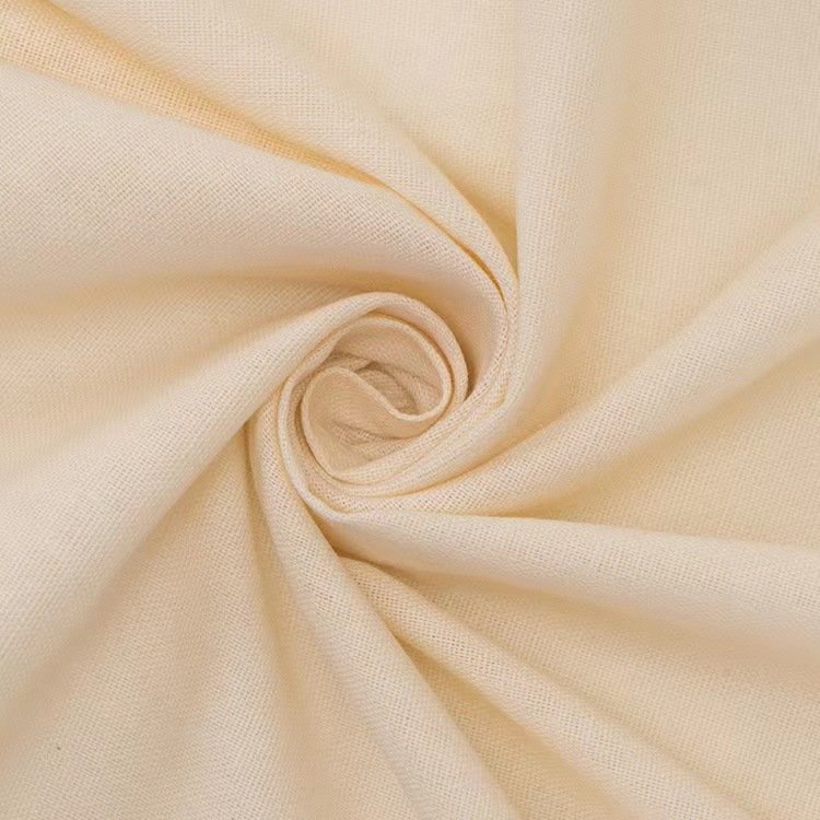 Plain color breathable stone washed woven organic viscose linen fabric wholesale for clothing