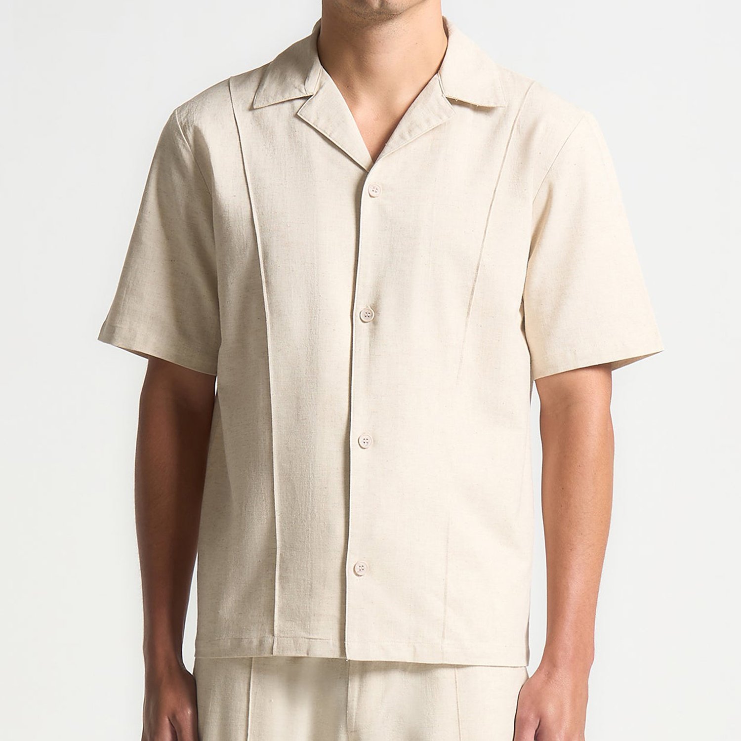 Men'S Cotton Linen Shirt Casual Cuban Guayabella Shirt Short Sleeve Beach Shirt