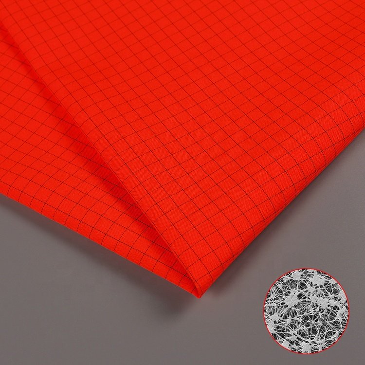 Outdoor workwear fabric 90%polyester 10%carbon oil repellent antistatic waterproofing fabric, with eptfe membrane laminated wat