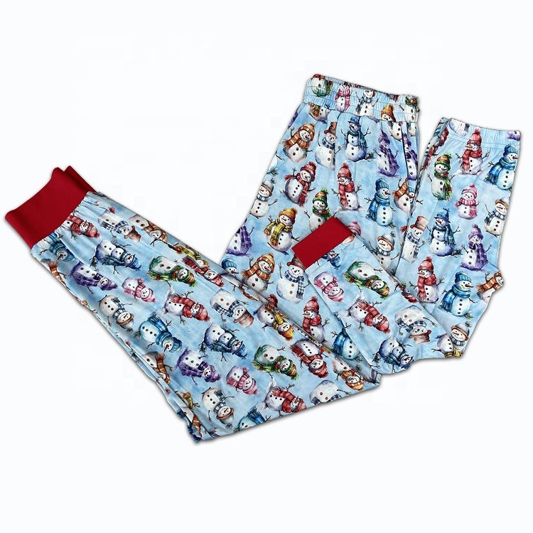 2024 wholesale Custom Pyjamas Family Sleepwear 2 Piece Graphic Bamboo Matching Christmas Pajamas Sets For Family