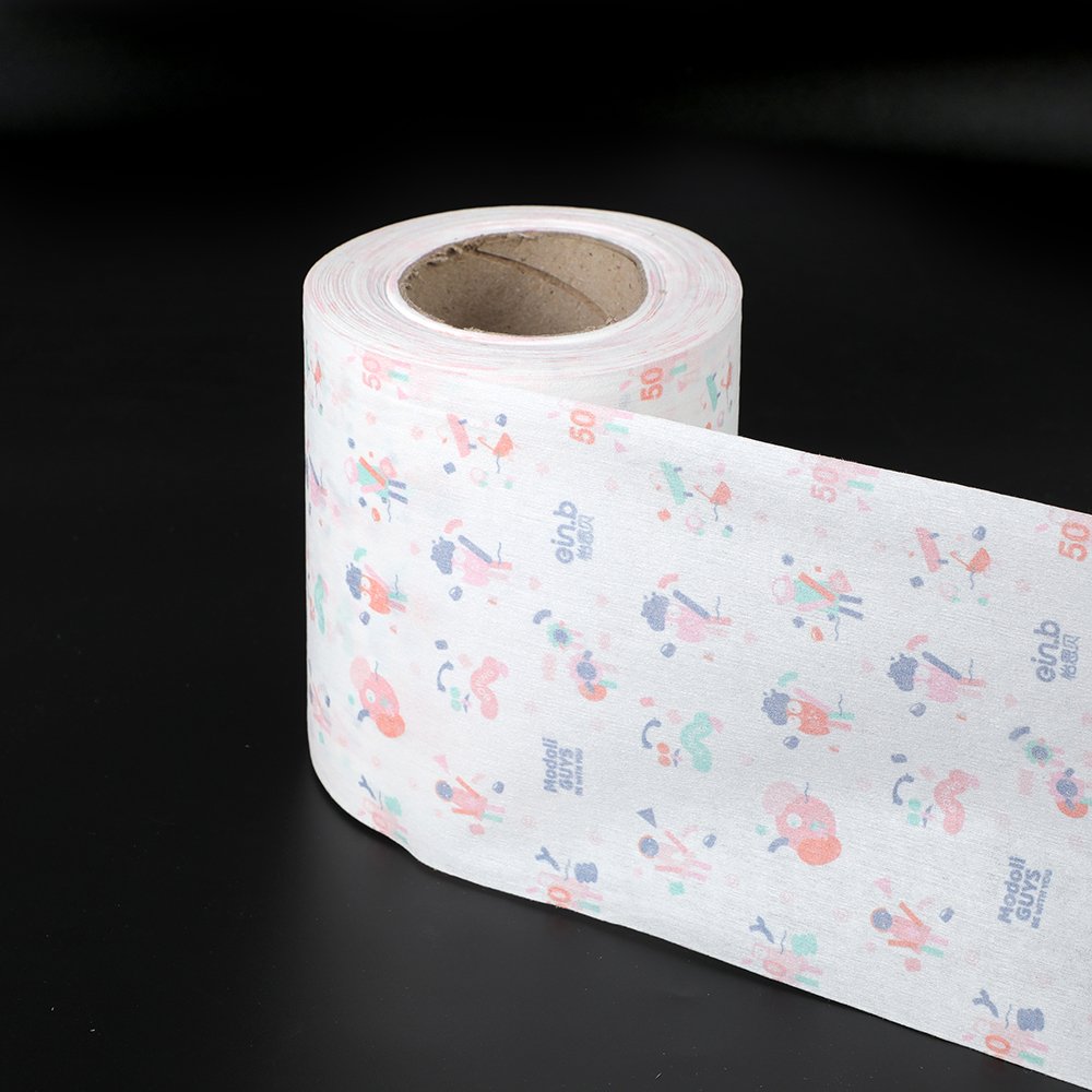 Professional Manufacture Printing Wood Pulp Spunlace Nonwoven Fabric Roll For Disposable Bath Towel