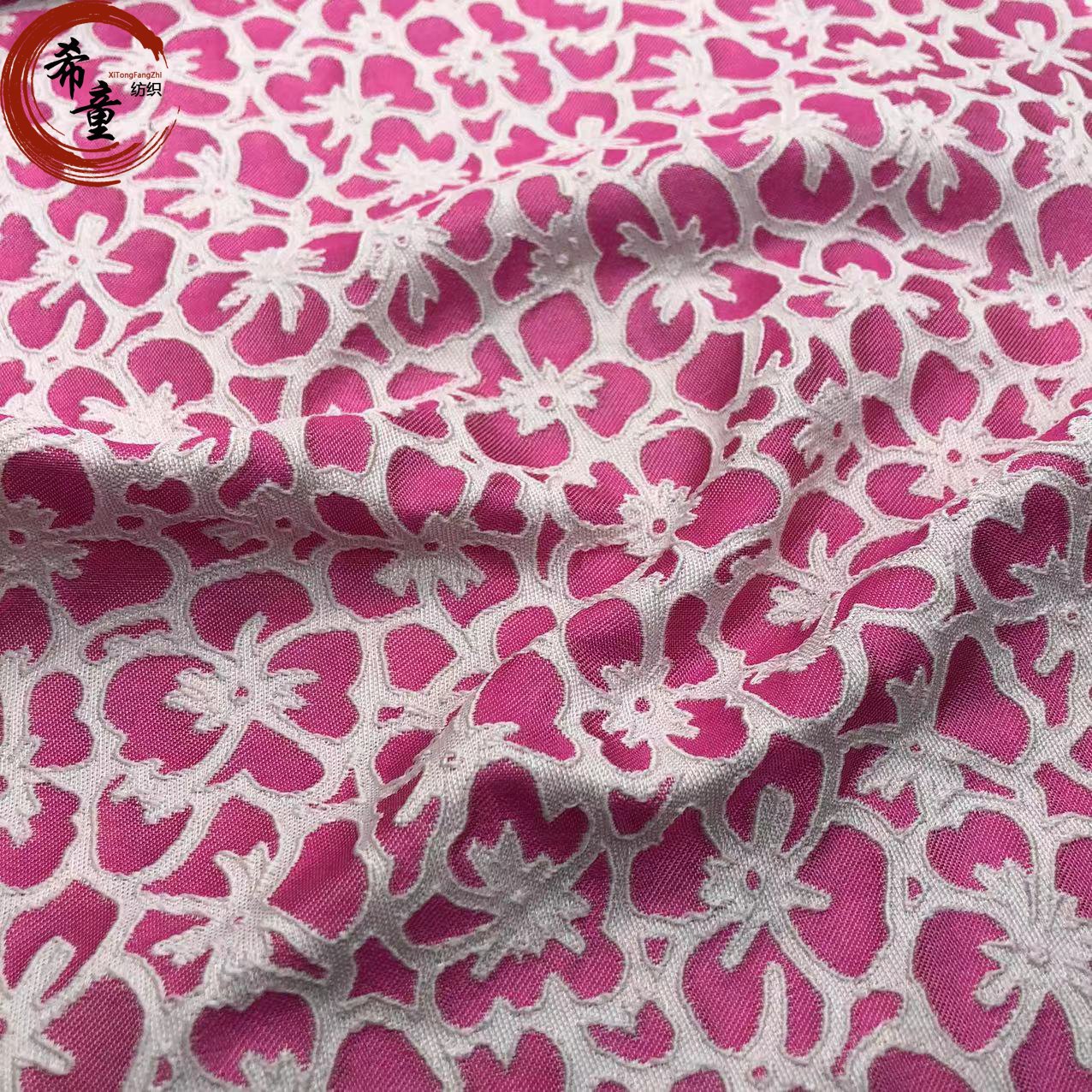 3D flower yarn dyed brocade jacquard fabrics for women and child's dress materials for dress polyester fabric chiffon dress