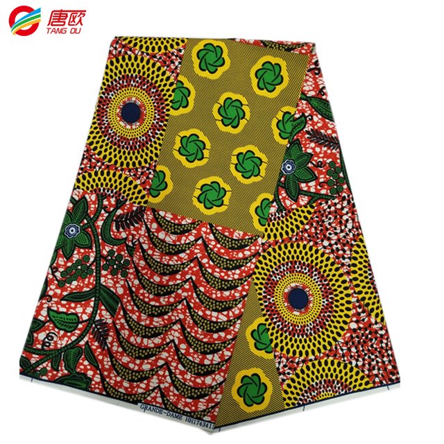 100% polyester block prints Africa wax fabric hollandai Ankara wax prints gold super fabric