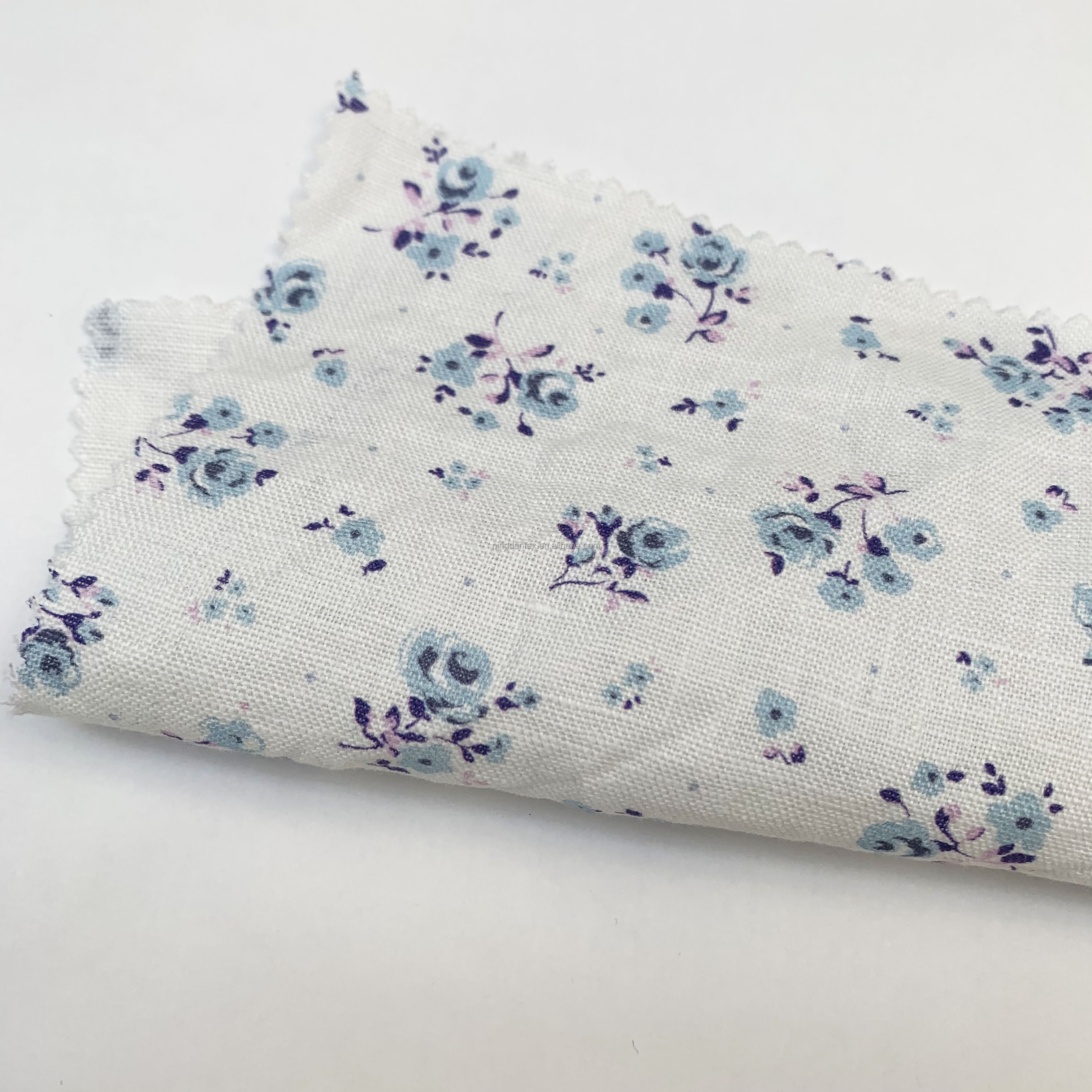 Custom linen printed fabric digital printing linen fabric for clothing pants shirts napkins