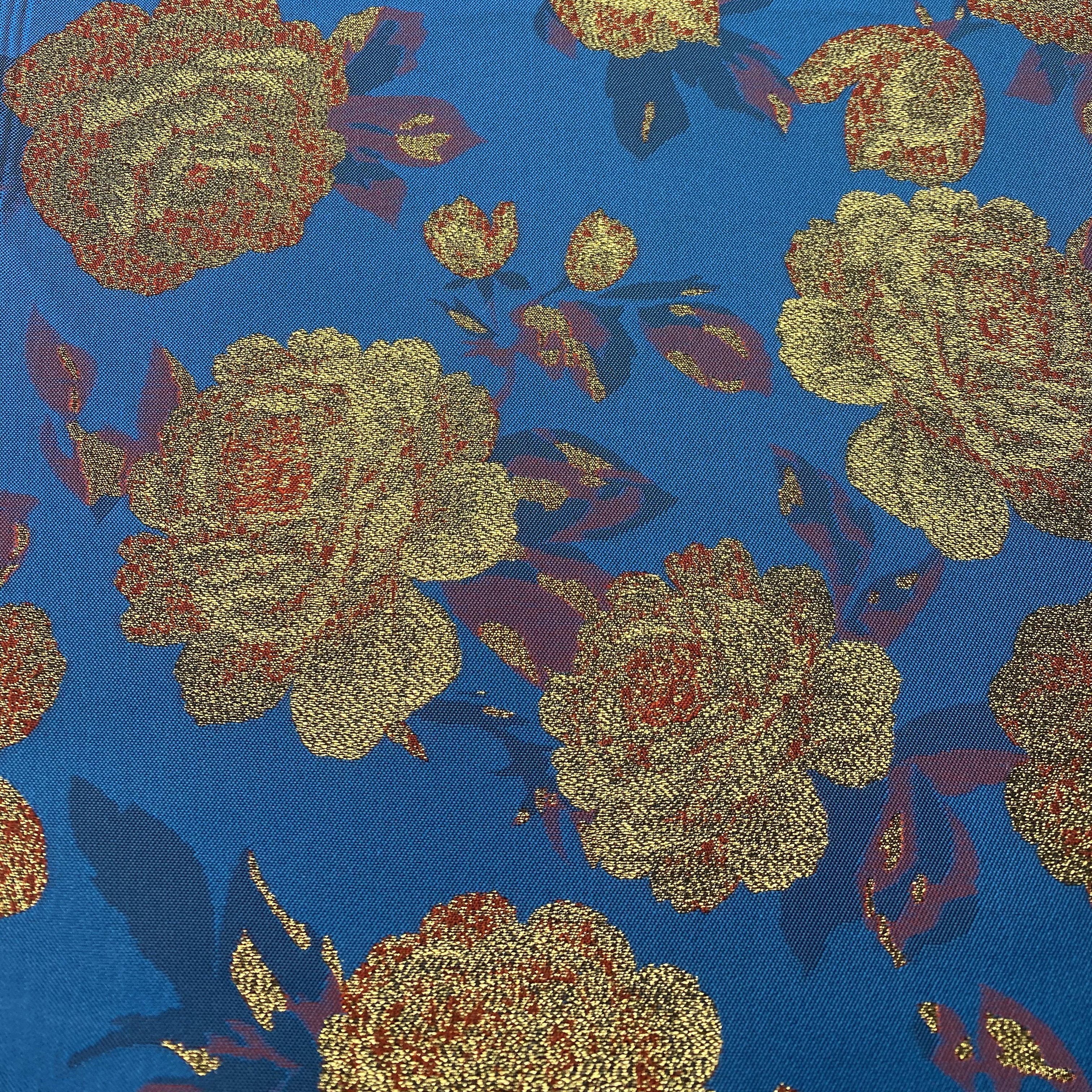 china textile supplier new design customize fashion 3D flower yarn dyed brocade jacquard fabrics for dress