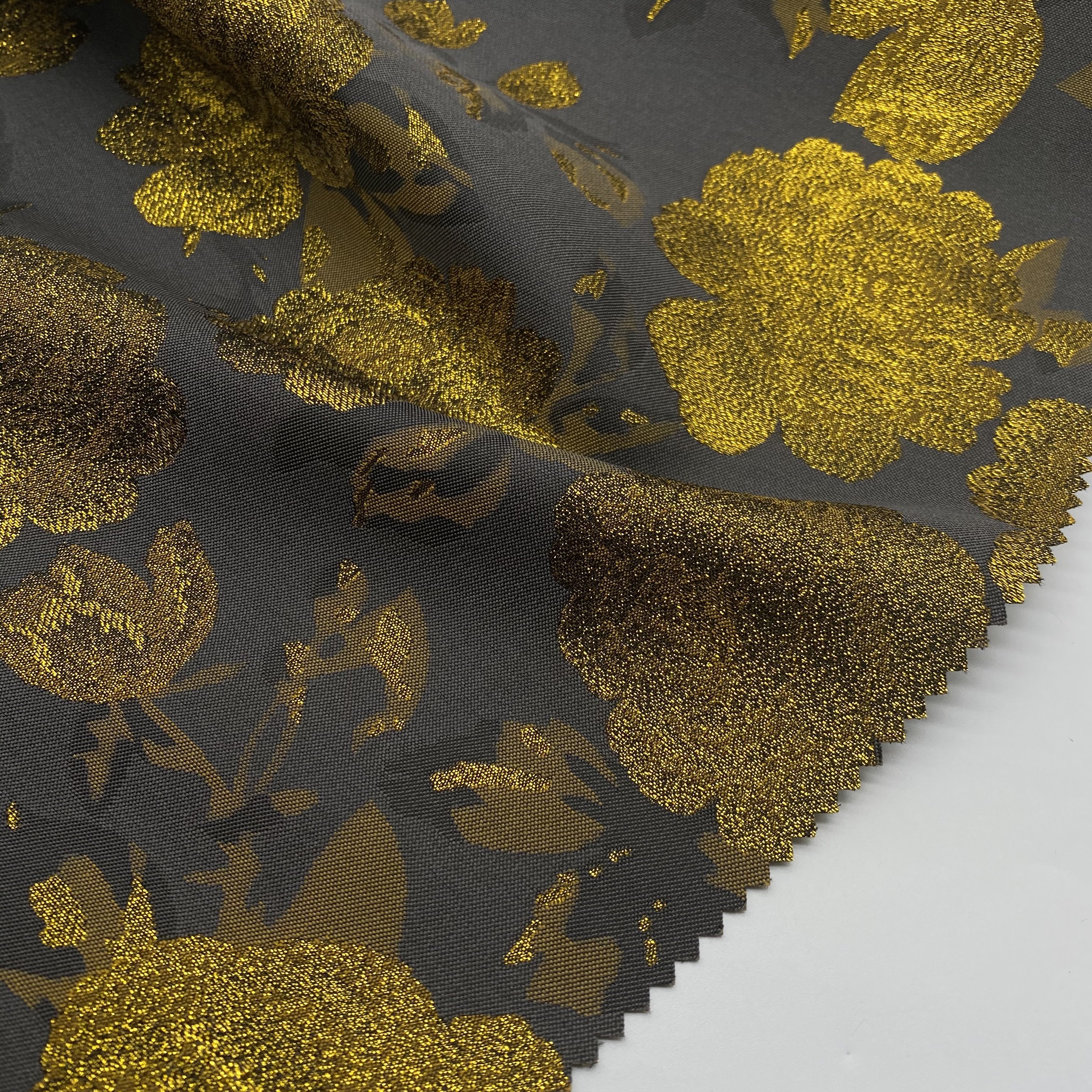 china textile supplier new design customize fashion 3D flower yarn dyed brocade jacquard fabrics for dress