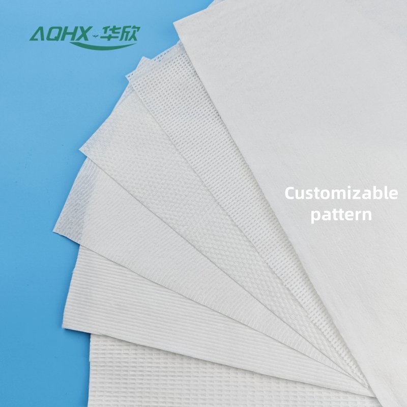 Customized organic cotton spunlace non-woven fabrics are used to make household and personal care products and hygiene products