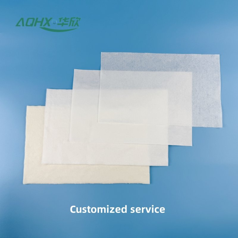 Customized organic cotton spunlace non-woven fabrics are used to make household and personal care products and hygiene products