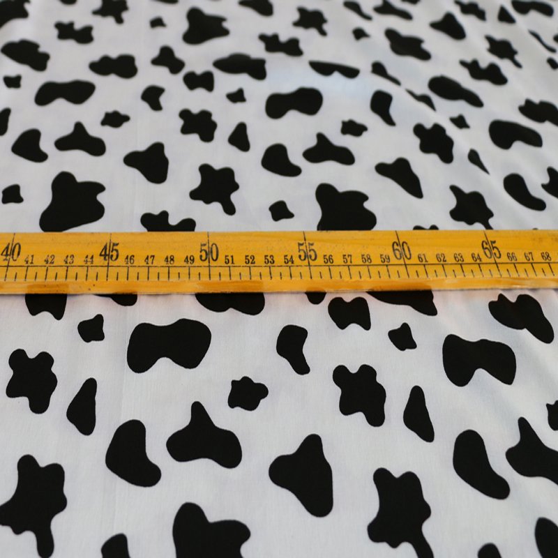 Good quality digital print soft smooth polyester spandex stretch cow printed satin fabric for dress