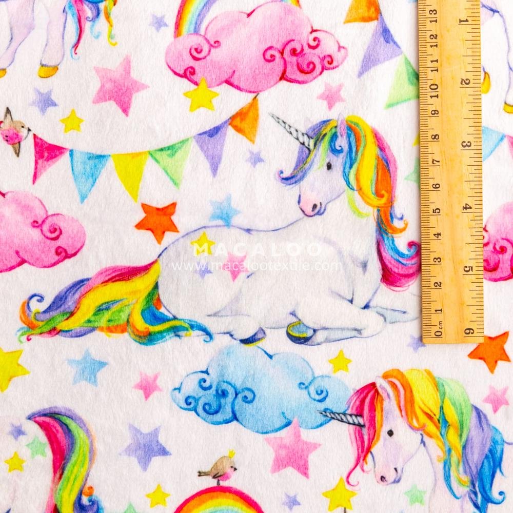 2.5mm pile soft and comfortable fleecy custom Print 100% polyester plush minky fabric for baby cuddle blanket