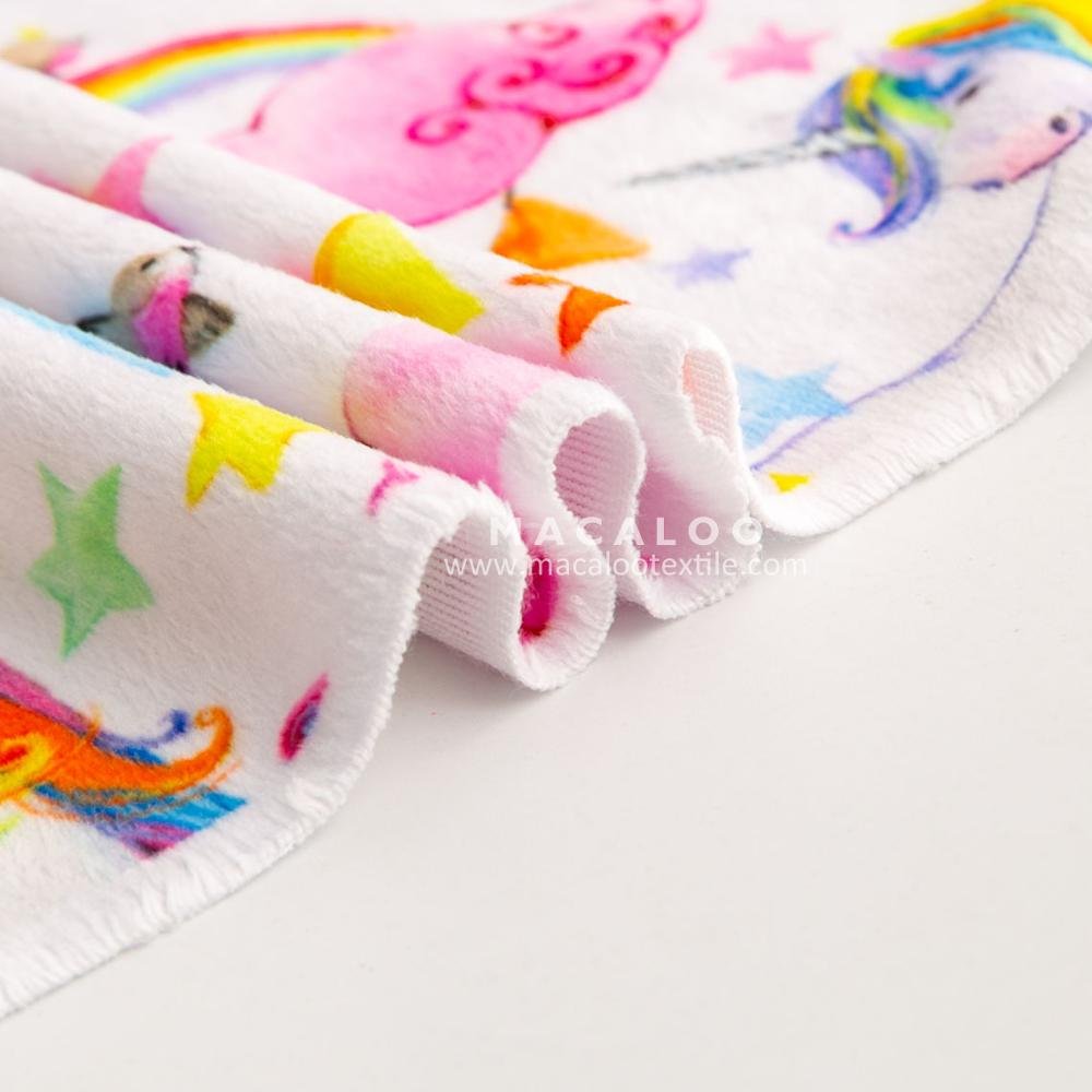 2.5mm pile soft and comfortable fleecy custom Print 100% polyester plush minky fabric for baby cuddle blanket