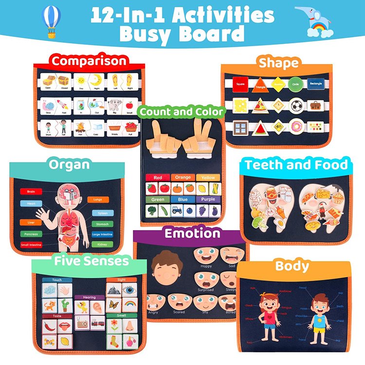 Customized Memory Loss Aid Fidget Quilt Activity Busy Sensory Fabric Dementia Blanket For Autism