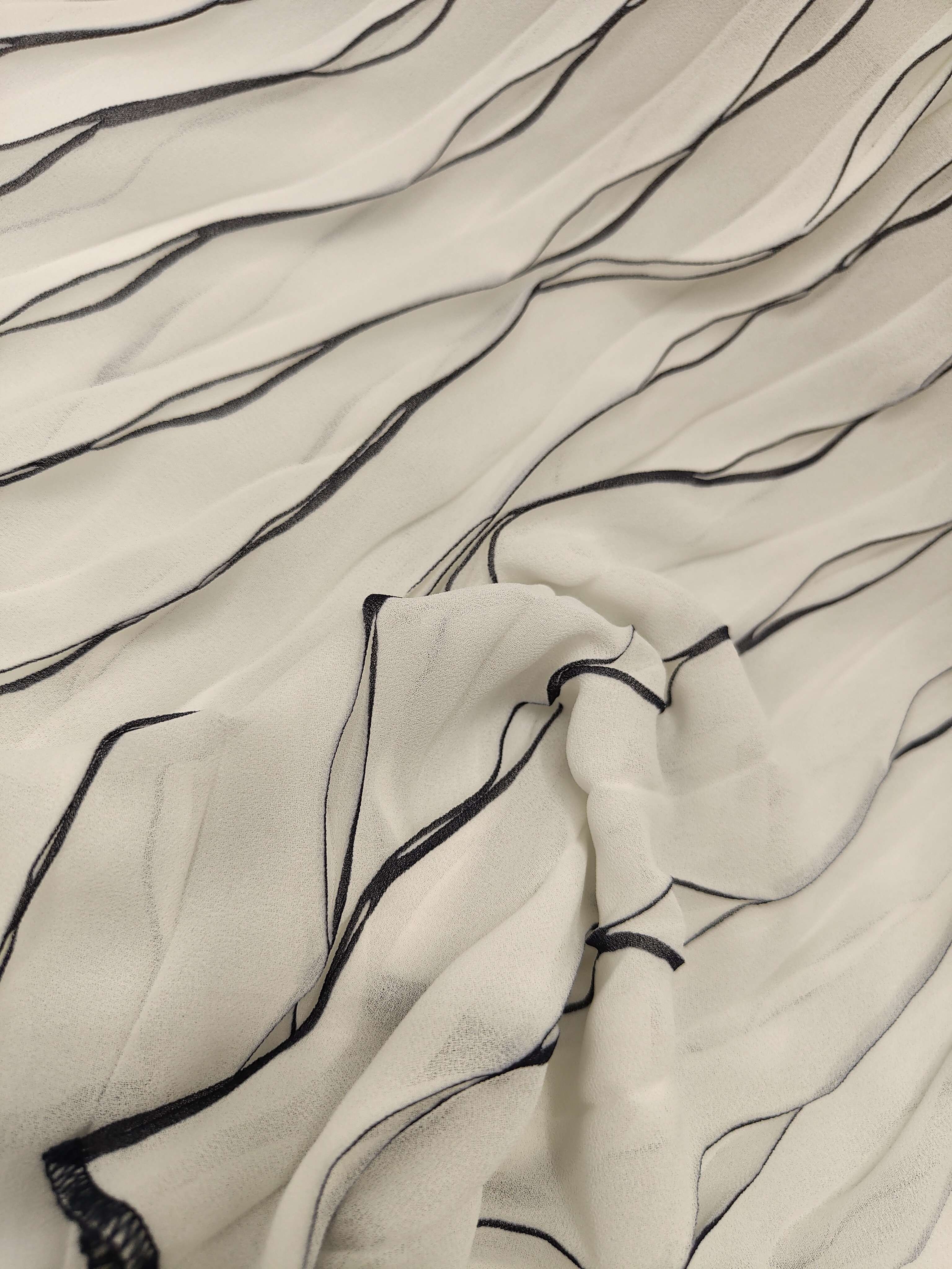 Tissu En Gros Print Fabric Polyester Folided 3d Quality Pleated Chiffon Fabric For Ladies' Skirts