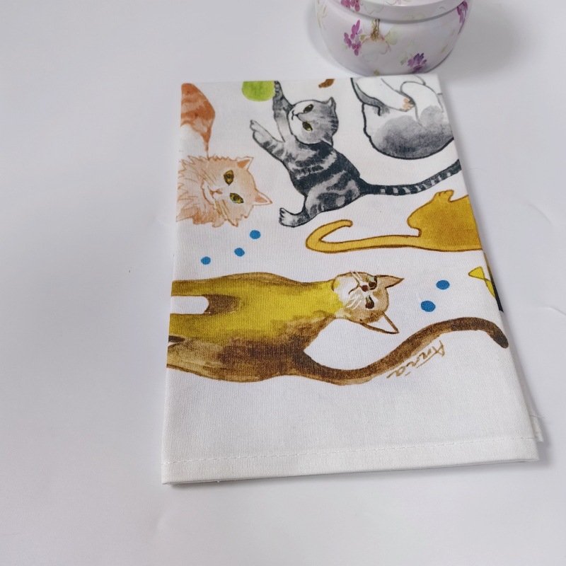 Bespoke digital printing personalised Christmas design linen dish towel, custom design tea towel no min MOQ