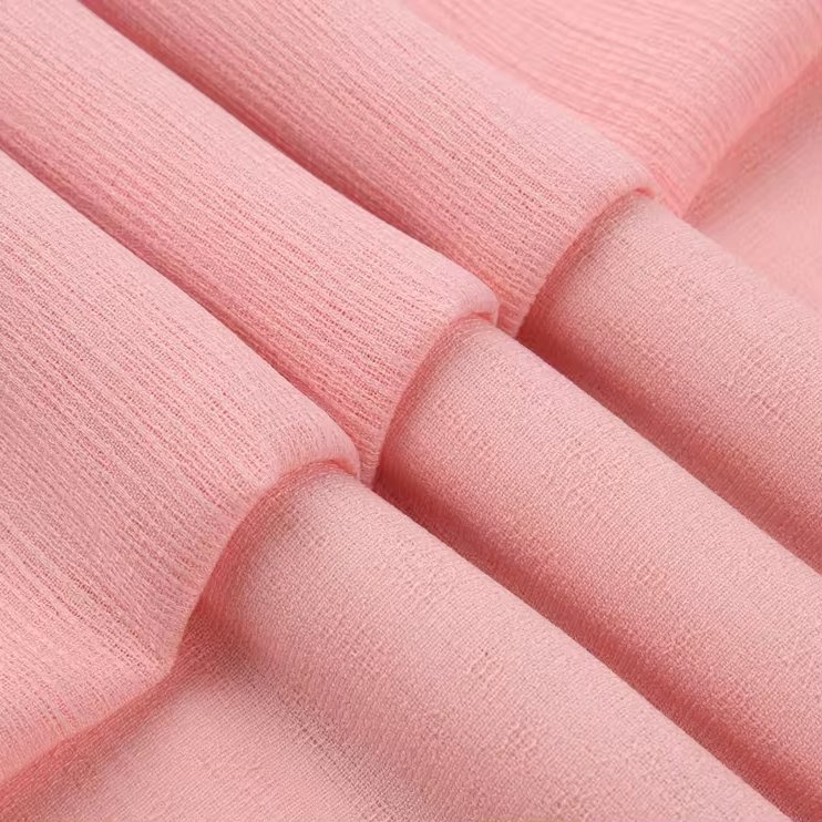 JIAYU textile 100 pure polyester shirt/evening dress/top summer Moss crepe crinkled plain chiffon fabric