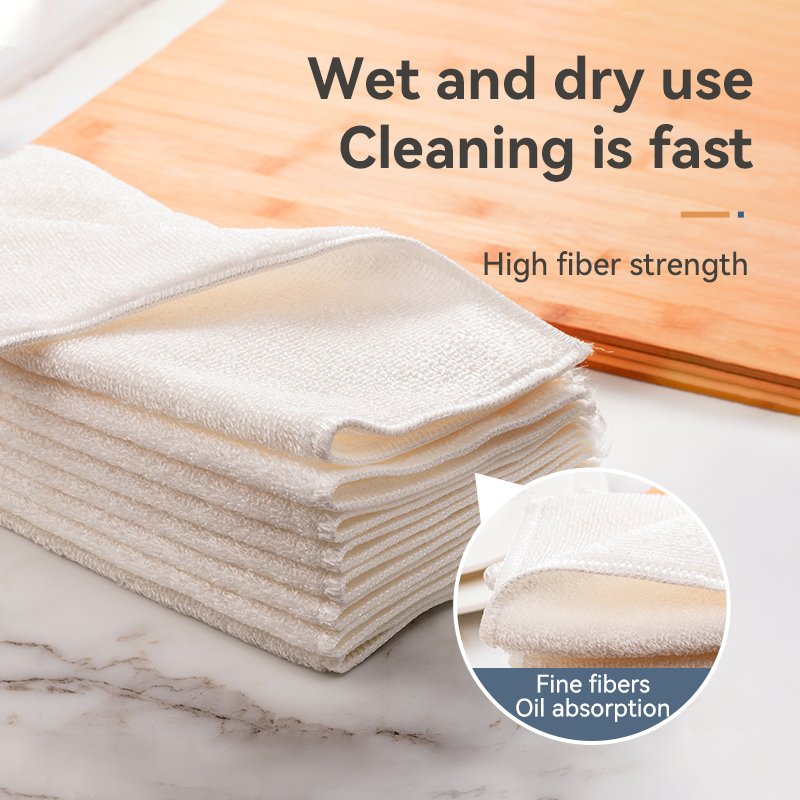 Custom Double-Layer Thickened Bamboo Fiber Dish Cloth Housework Microfibre Towels Kitchen Cleaning Microfiber Cloths