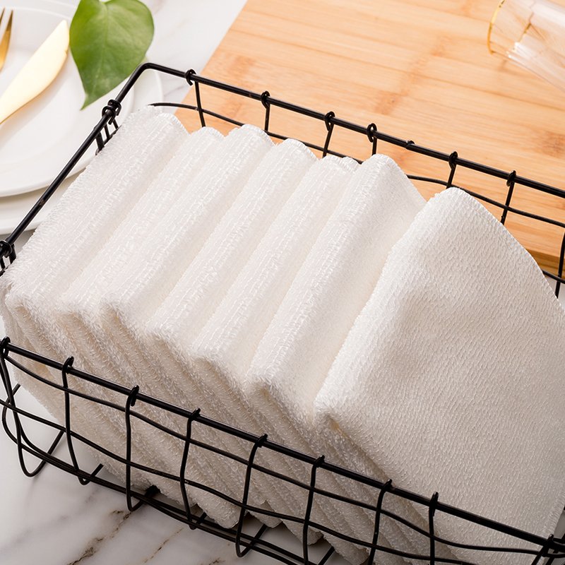 Custom Double-Layer Thickened Bamboo Fiber Dish Cloth Housework Microfibre Towels Kitchen Cleaning Microfiber Cloths