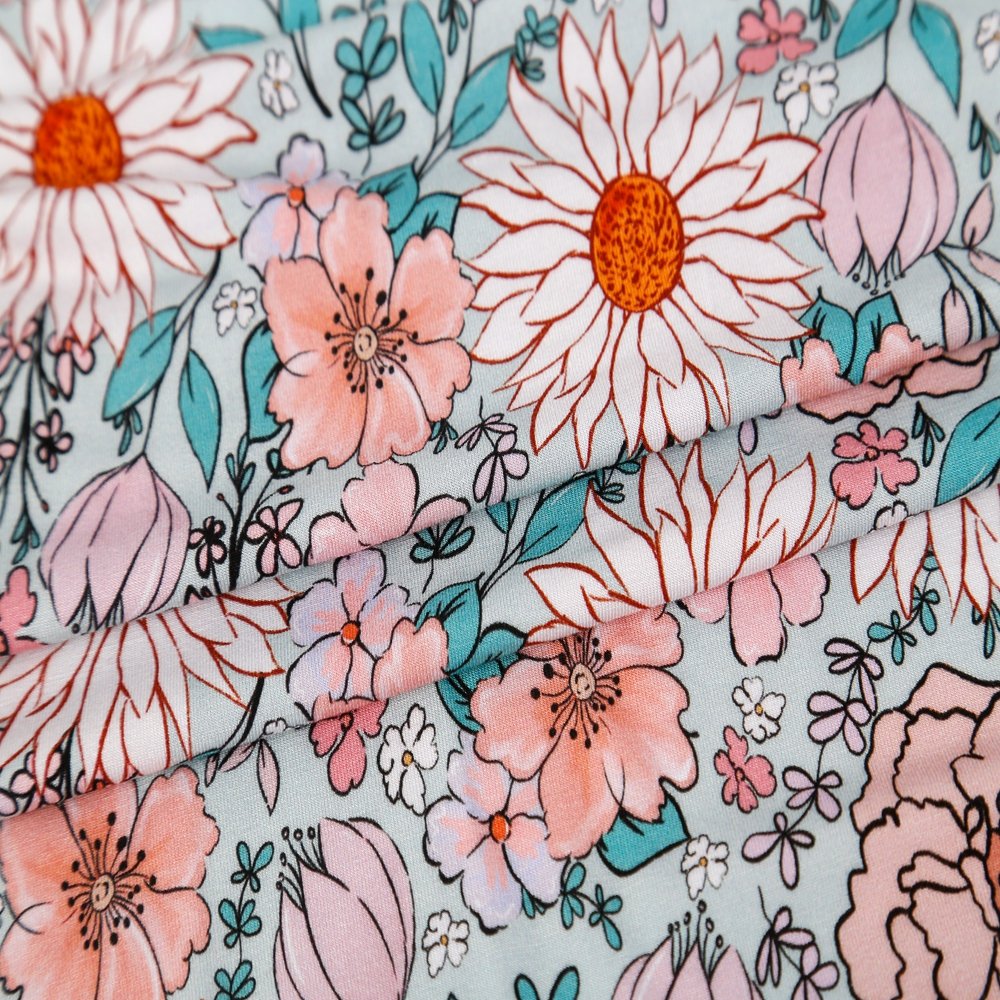 100%bamboo fiber Digital Print Knitted Bamboo Fabric bamboo spandex fabric For No MOQ