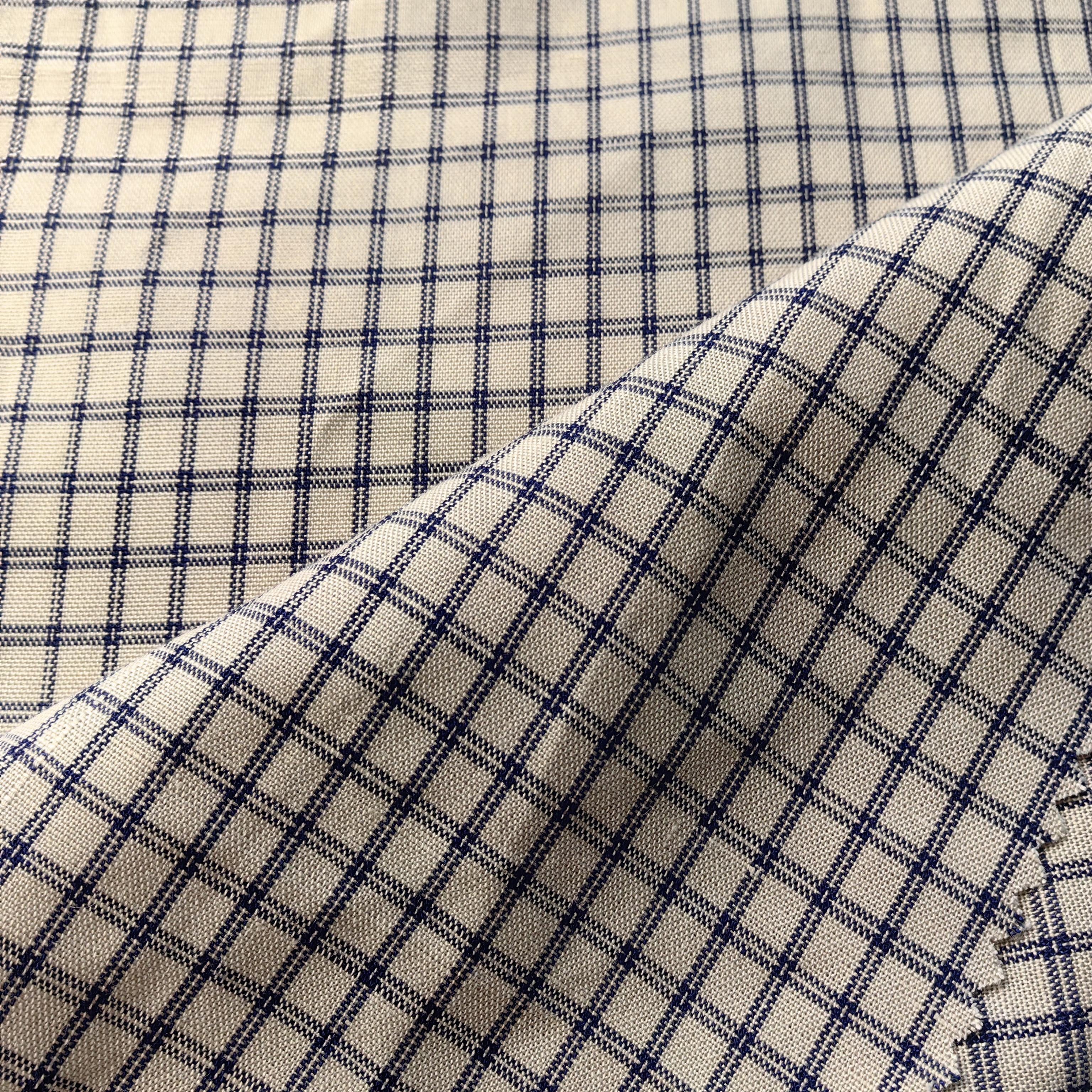 French eco-friendly flax fabrics check yarn dyed 60% linen 40% cotton fabric for shirt and clothing
