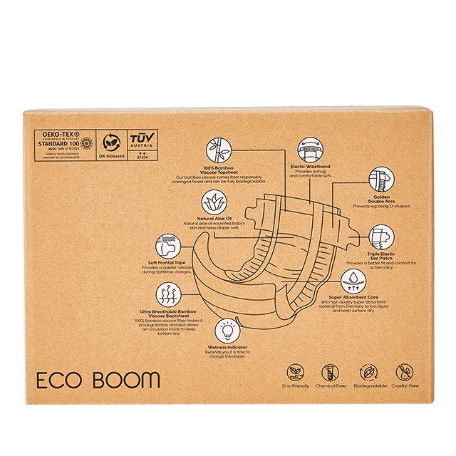 OEM Manufacture eco biodegradable 100% bamboo fiber disposable baby nature nappies diapers in stock
