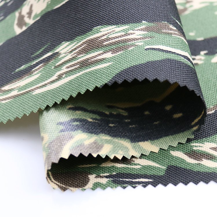 1000D polyester Tiger stripe cordura camouflage pu tactical camouflage waterproof cordura fabric 1000d