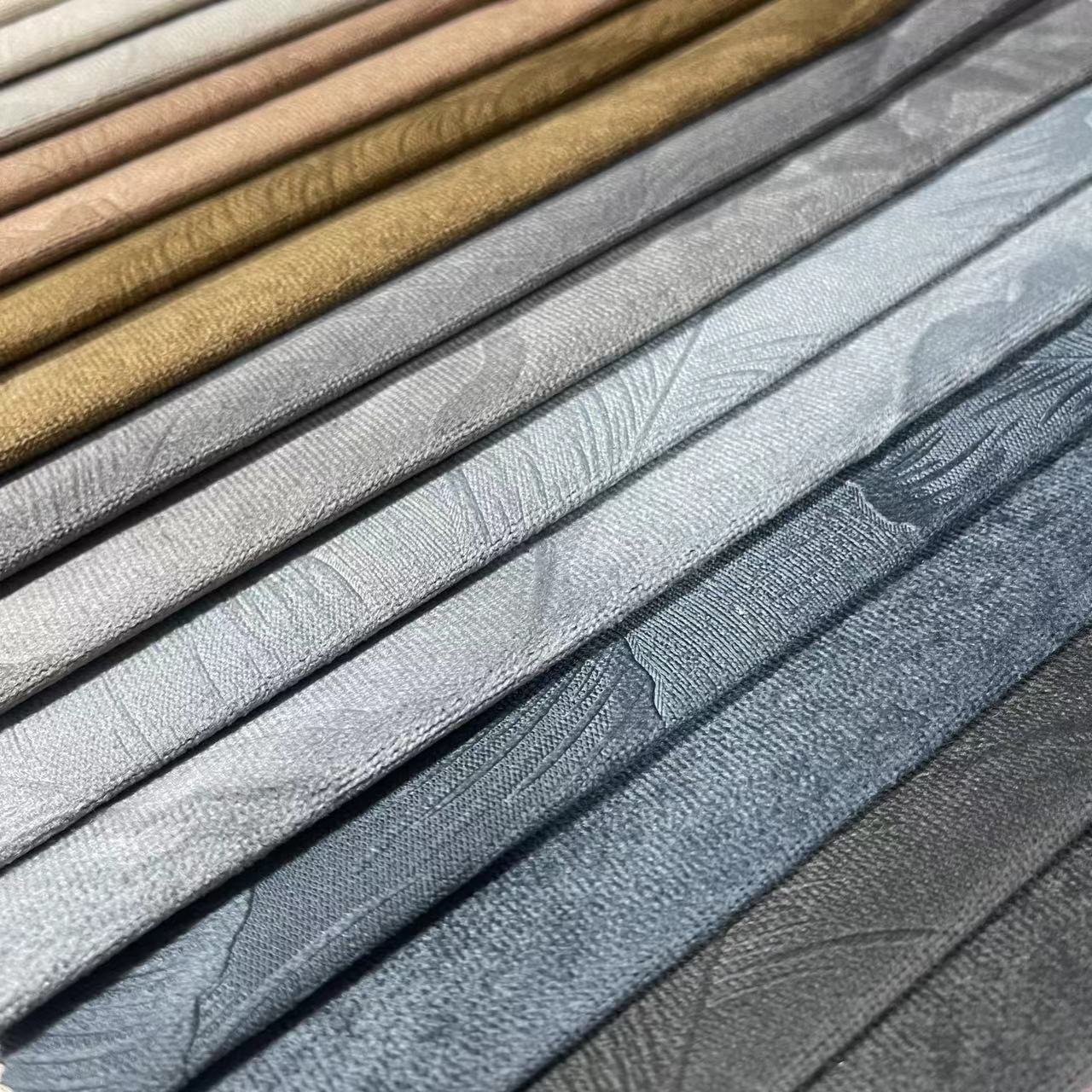 Wholesale Leaf Pattern Velvet Hotel Flame Retardant Curtain Fabric for Living Room