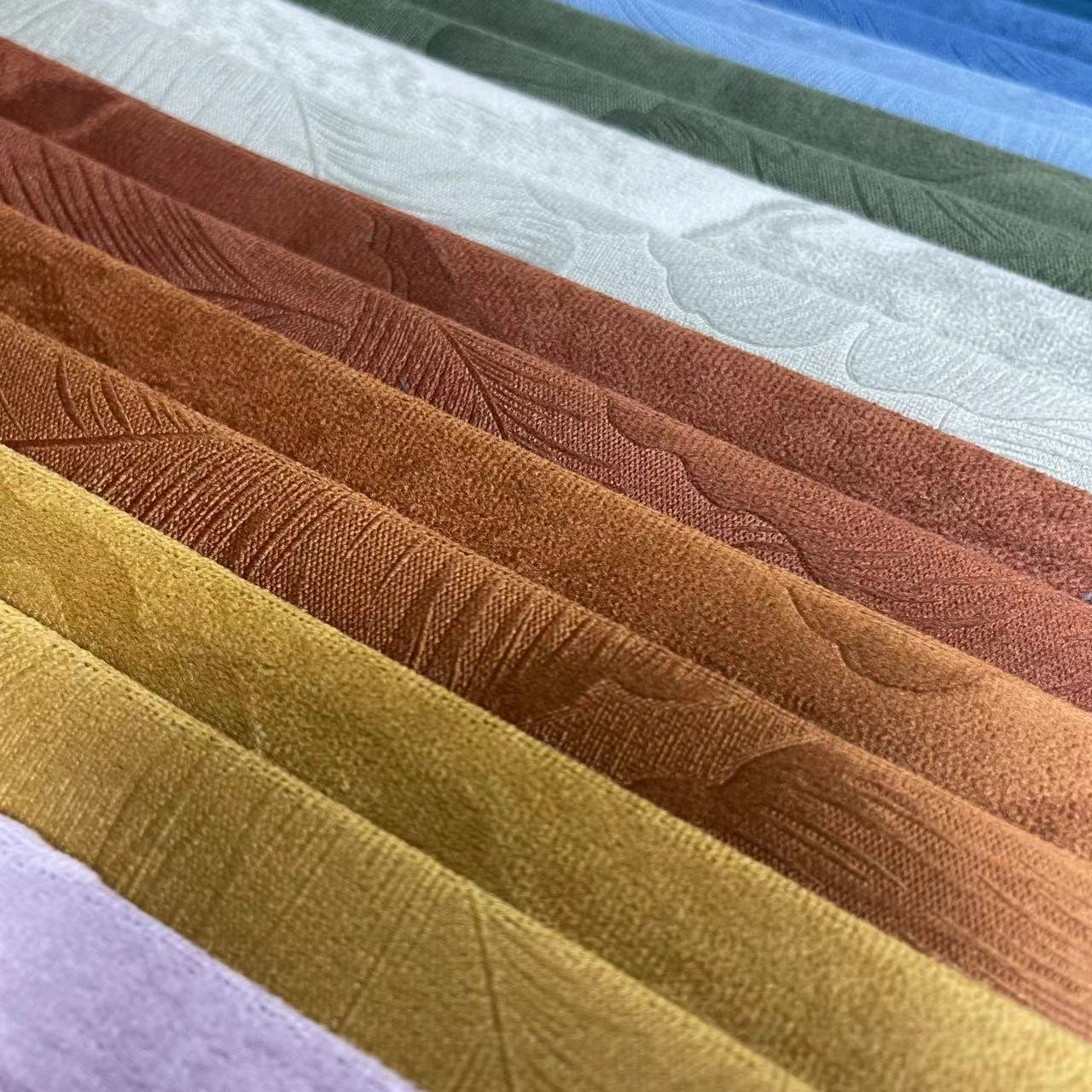 Wholesale Leaf Pattern Velvet Hotel Flame Retardant Curtain Fabric for Living Room