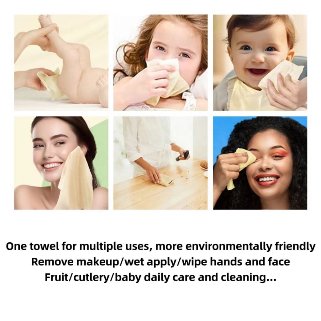 Disposable bamboo fiber face towel extractor pure cotton thickened and soft face wash 38pcs bag packing