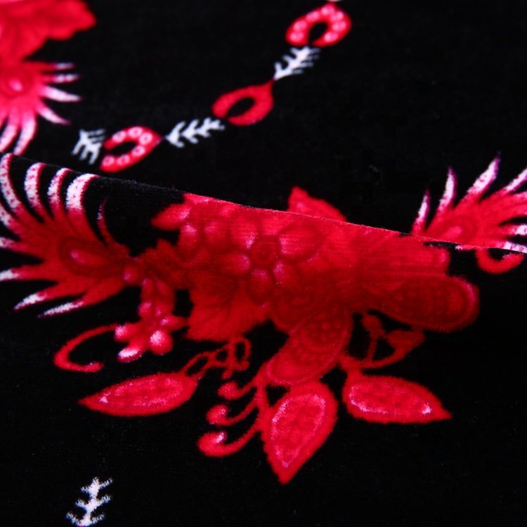 Cheapest 100% polyester price per meter pakistan woven floral printed 5000 velvet fabric for sofa or garment