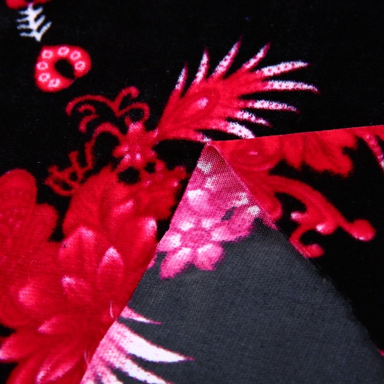 Cheapest 100% polyester price per meter pakistan woven floral printed 5000 velvet fabric for sofa or garment