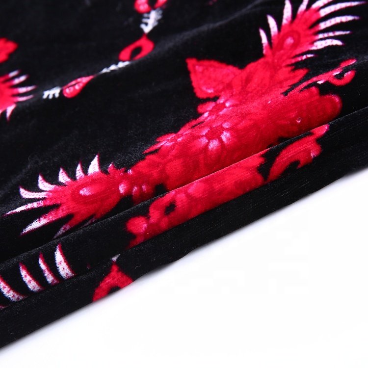 Cheapest 100% polyester price per meter pakistan woven floral printed 5000 velvet fabric for sofa or garment