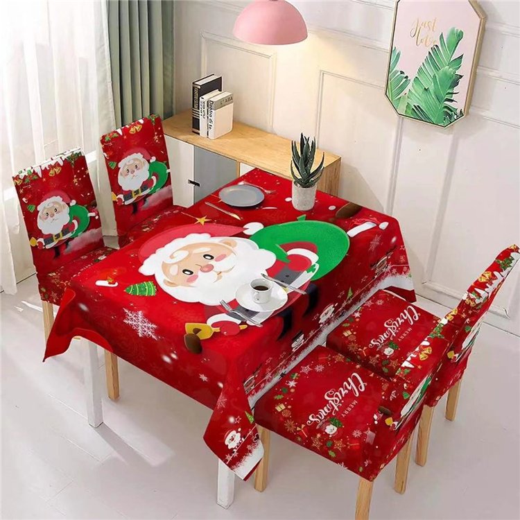 table cloth christmas dining rectangle cotton linen tablecloths festival tabletop christmas kitchen decor Santa Claus tablecloth