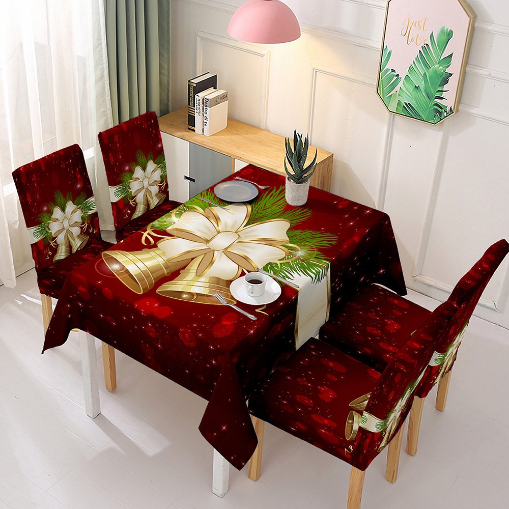 table cloth christmas dining rectangle cotton linen tablecloths festival tabletop christmas kitchen decor Santa Claus tablecloth