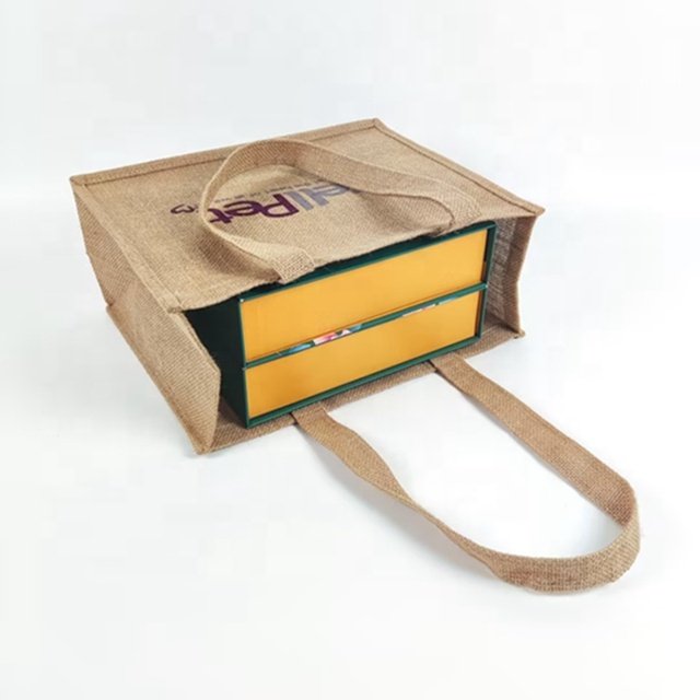 Natural Coating Lamination Burlap Custom Logo Color Eco Friendly Grocery Tote Bags Reusable Jute Gift Packing Shopping Bag