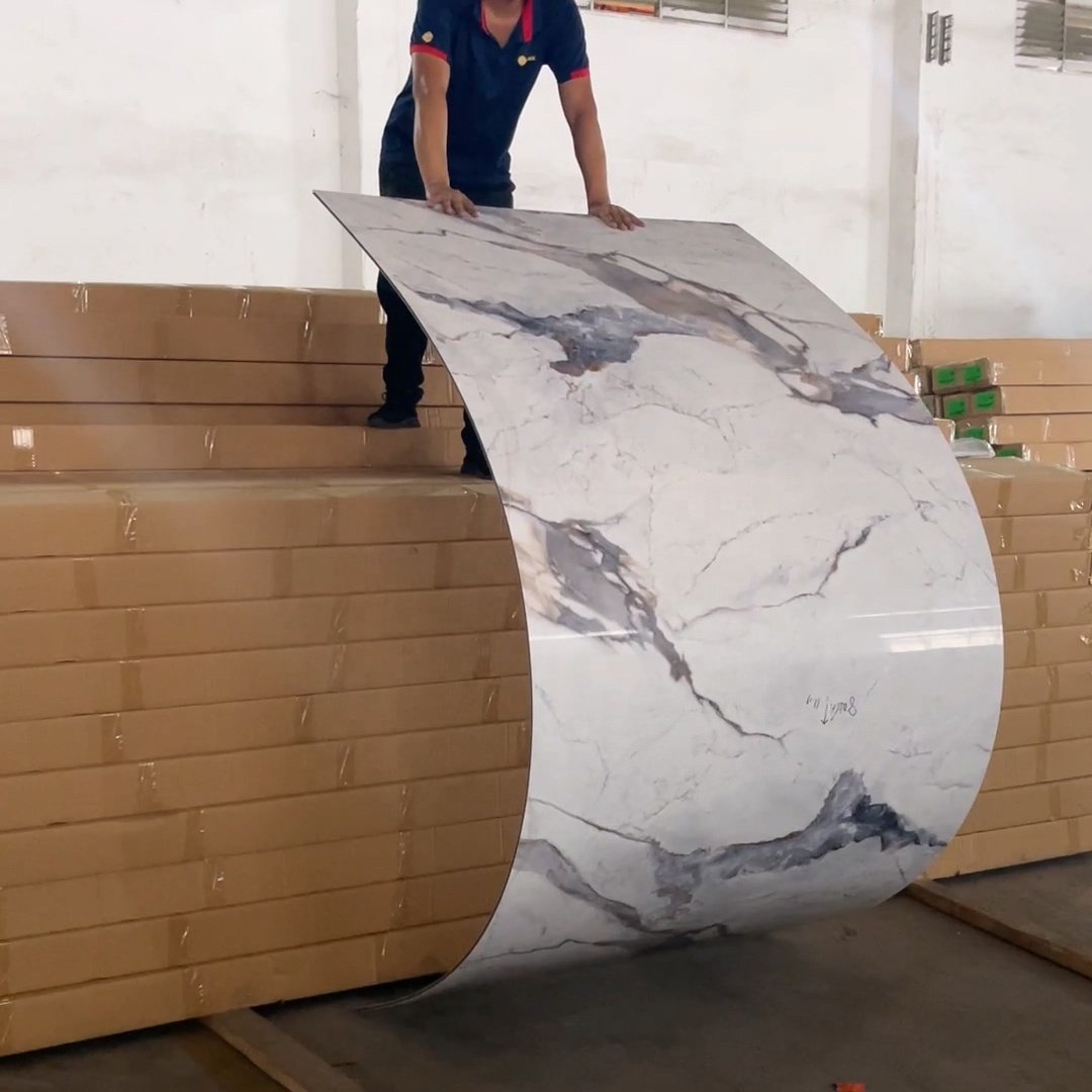 Indoor Decoration Co-extruded Bamboo Fiber Panel Carbon Slate Metal Rock Board Flexible Bamboo Charcoal Wood Veneer Slab Sheet