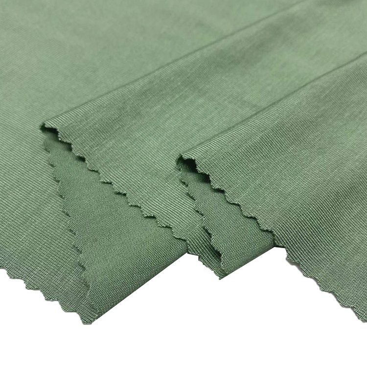 Solid Eco Friendly 4 way stretch Organic Knitting Bamboo Spandex Fabric For Clothing