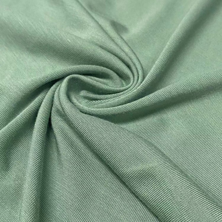 Solid Eco Friendly 4 way stretch Organic Knitting Bamboo Spandex Fabric For Clothing