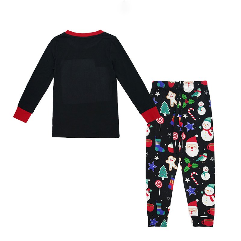 Christmas Custom Printing Wholesale Kid Clothes Sleepwear Organic Bamboo Cotton Long Sleeve Kids Pajamas Children Clothes Set