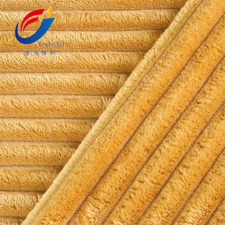 High Quality Custom Color Jacquard Stripe Flannel Fleece Fabric For Bed Sheets And Blankets