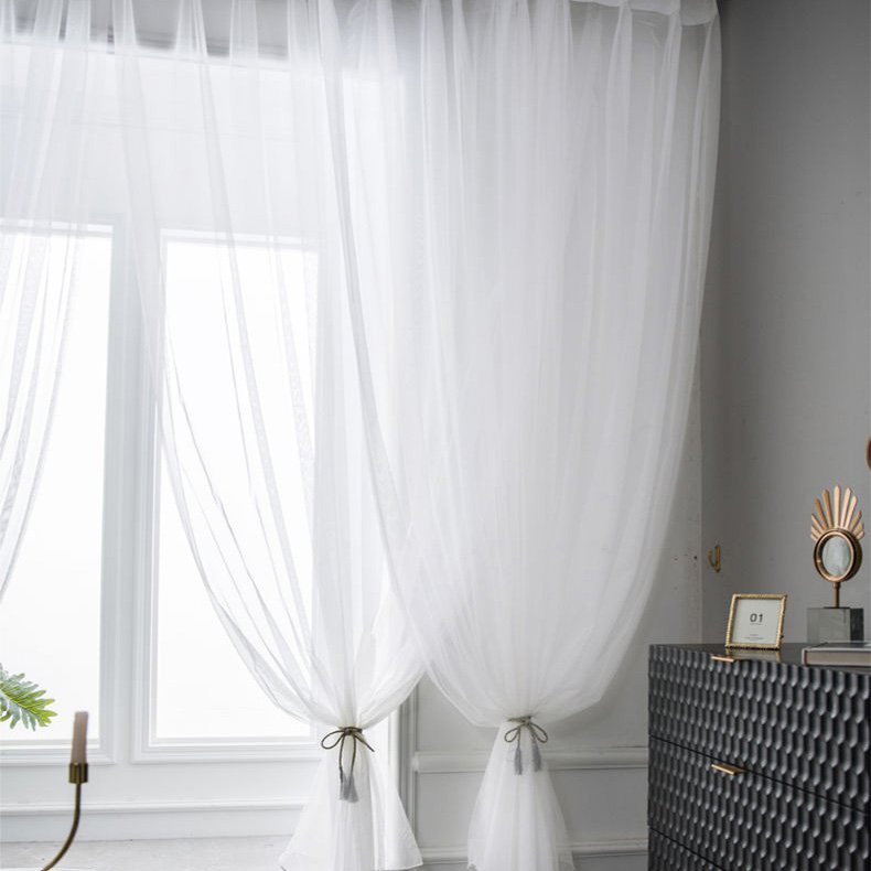 Factory Direct Low MOQ 280cm White Curtain White Sheer Curtain Fabric 100% Polyester Voile Curtain Fabric