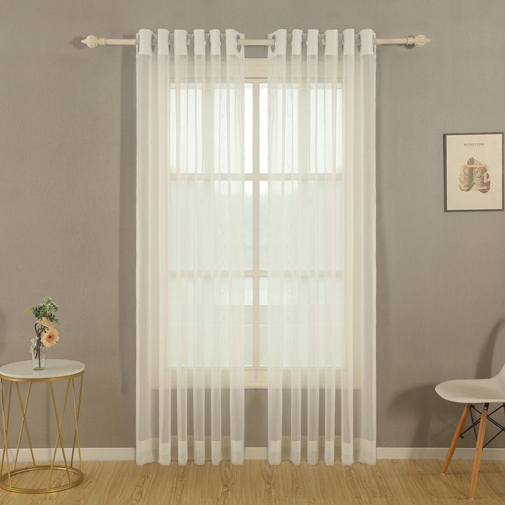Factory Direct Low MOQ 280cm White Curtain White Sheer Curtain Fabric 100% Polyester Voile Curtain Fabric