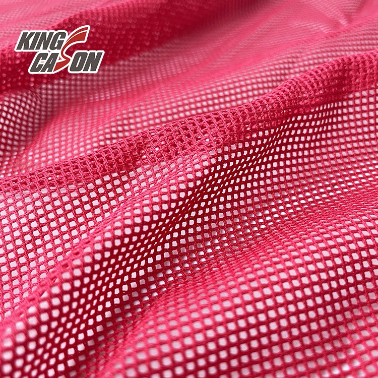KINGCASON Wholesale 100% Polyester Customized 50D Hex hard mesh tulle net fabric For Shoes coat sportswear lining