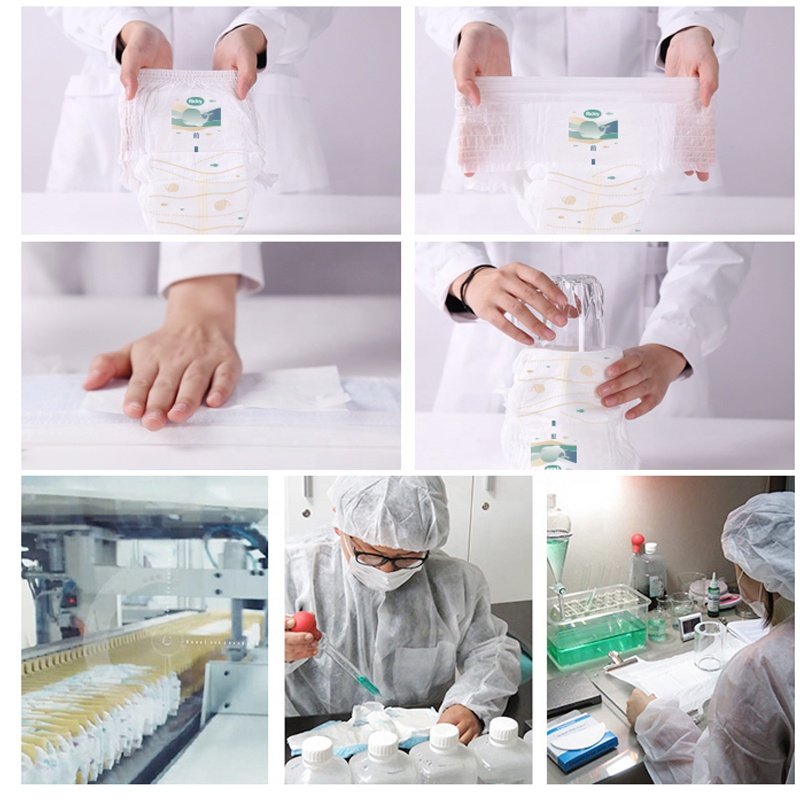 OEM Manufacture eco Biodegradable Bamboo Fiber Disposable Baby Nature Nappies Diapers in stock