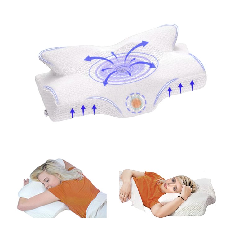 Free simple Ergonomic Bed sleeping solid Pattern Fabric Massage Cartoon Contour Neck Cervical Memory Foam Orthopedics Pillow